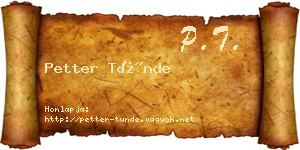 Petter Tünde névjegykártya