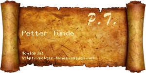 Petter Tünde névjegykártya
